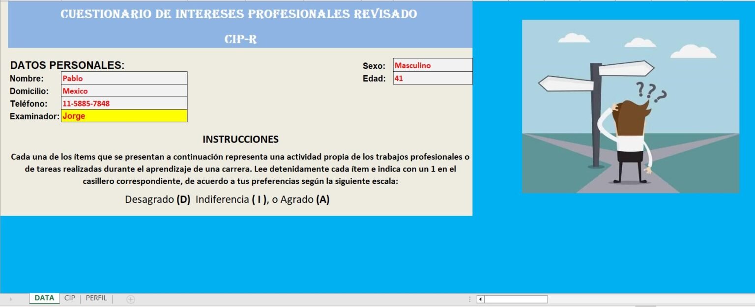 Cuestionario De Intereses Profesionales Revisado - CIP-R