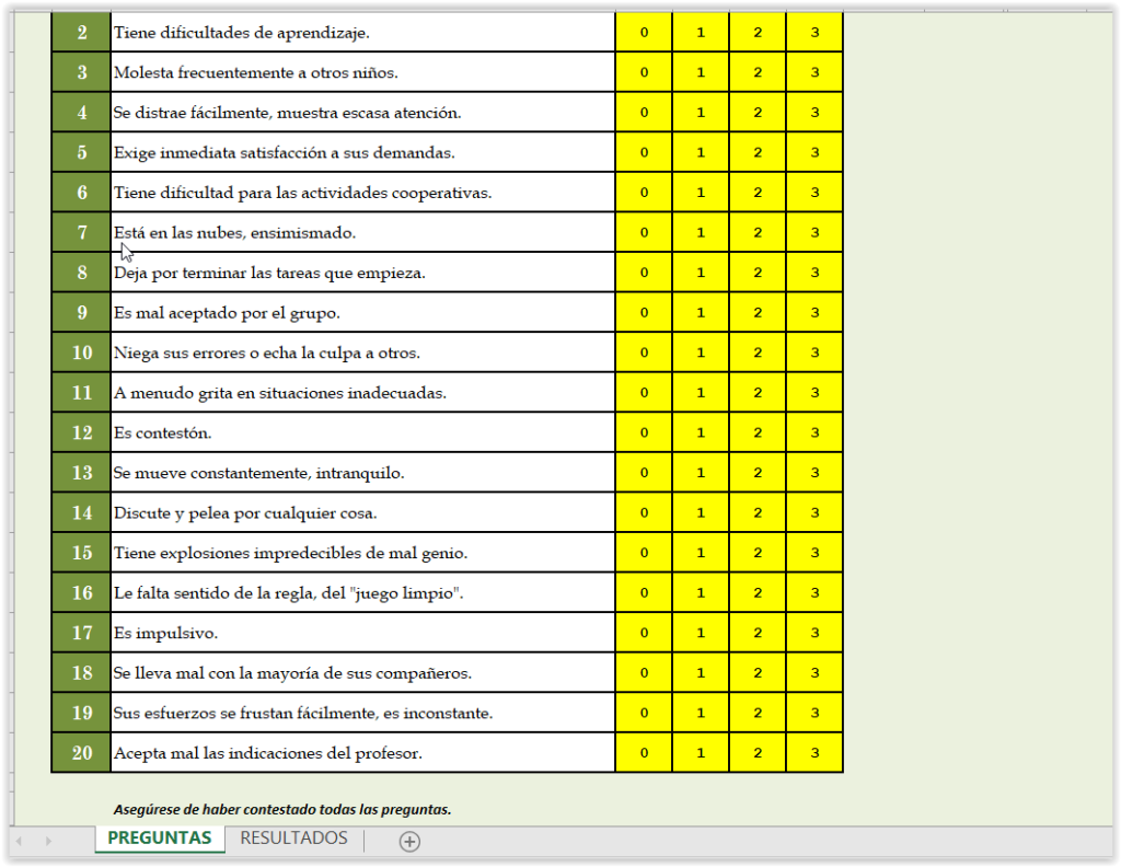 Edah Escala De Evaluación Hiperactividad Tdah Déficit 0113