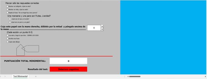 MMSE Mini-Mental cognoscitivo