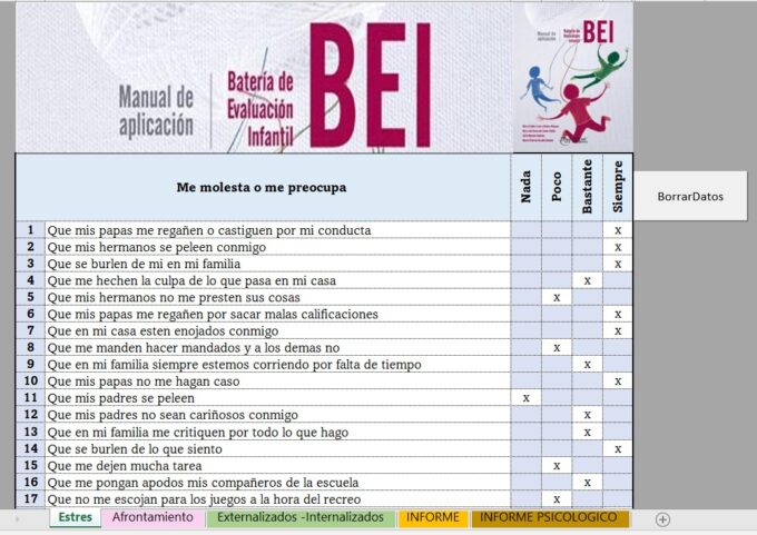 BEI Batería de Evaluación Infantil (Manual Moderno) (9)