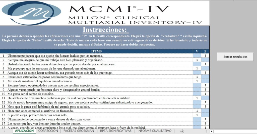 Mcmi Iv Inventario ClÍnico Multiaxial De Millon 6079