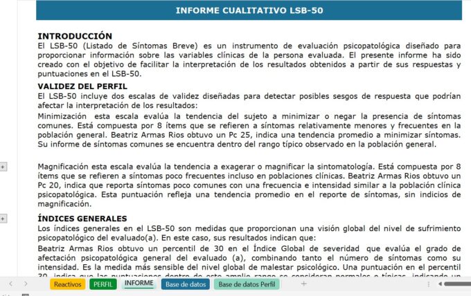 Corrector LSB 50 Listado de Síntomas Breves