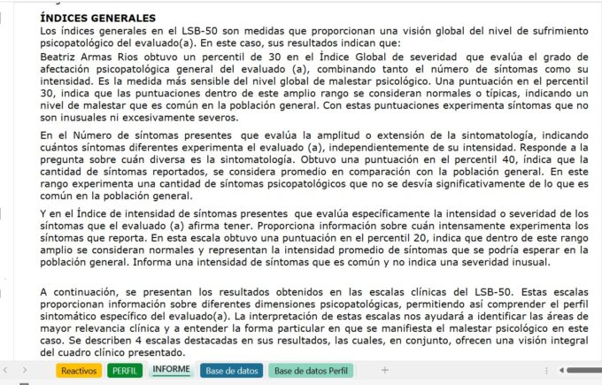 Corrector LSB 50 Listado de Síntomas Breves