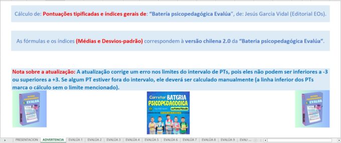 Bateria psicopedagógica do Corretor EVALUA