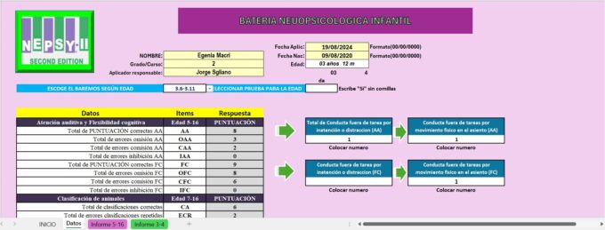 CORRECTOR NEPSY-2