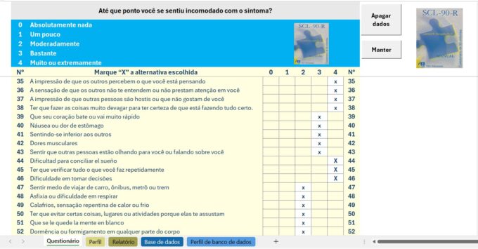 Correção SCL 90 R - Sintomas