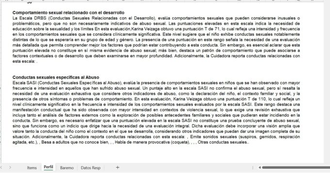 CSBI - Inventario de conducta del niño con abuso sexual