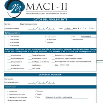 MACI-II, Inventario clínico para adolescentes Millon-II